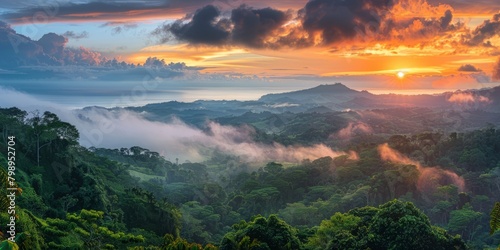 breathtaking view of the lush green rainforest in Costa Rica