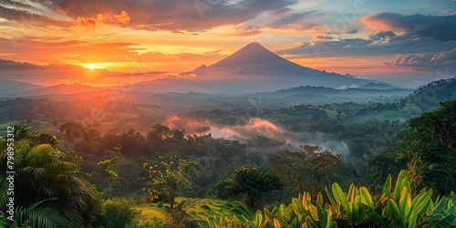 Breathtaking view of the Arenal Volcano in Costa Rica photo