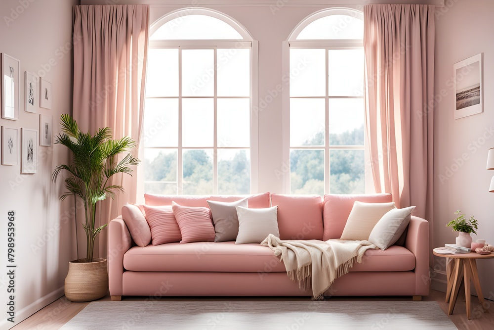 Fototapeta premium Cozy stylish living room interior
