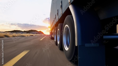 Wheel Truck On Road, Freight Transportation, Mode Of Transport, Transportation, Truck