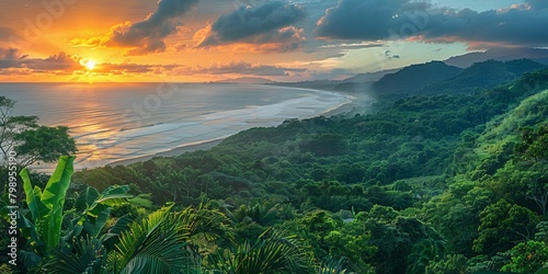 the breathtaking landscape of Costa Rica, showcasing lush vegetation, majestic mountains, and dramatic skies that highlight the country's natural beauty © toomi123