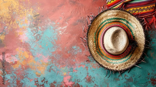 Featuring a Mexican background with a sombrero as the focal point this image offers ample copy space for your creative content