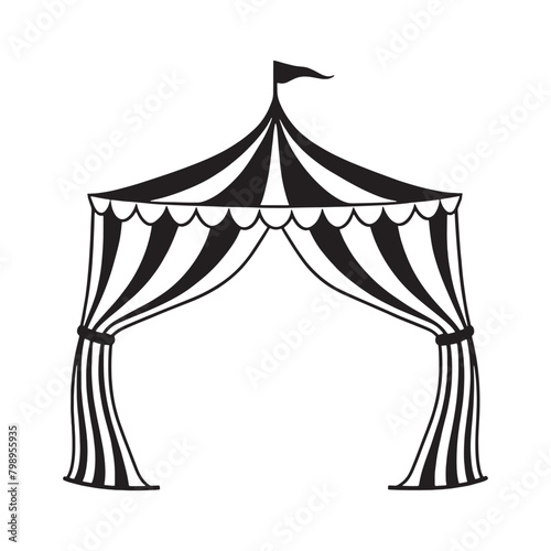 Circus Tent Silhouette Design Vector Illustration Clipart Eps 