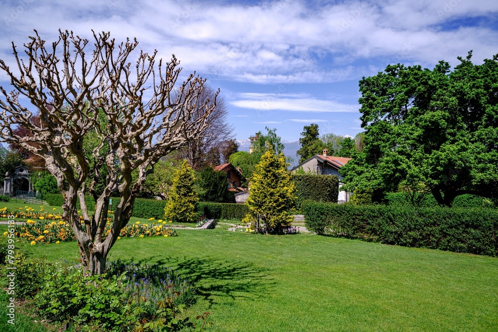 Obraz premium View of the Stresa botanical gardens in springtime