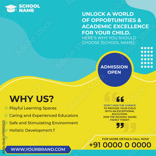 Social Media Flyer Sqaure Size Admissions are open