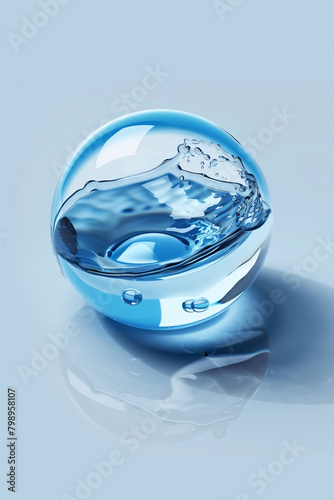 water sphere with drops