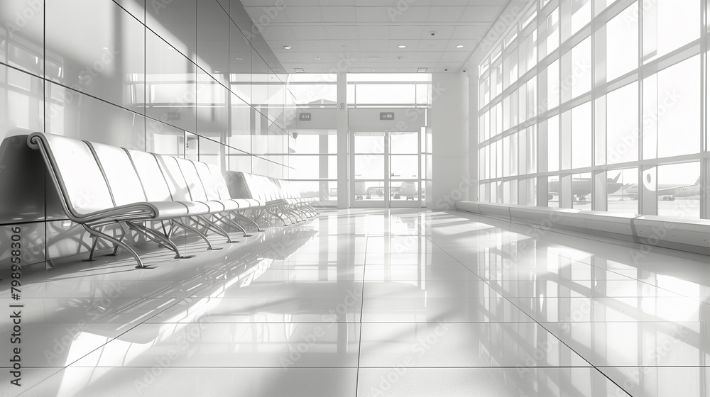 A large, empty room with white walls and white flooring. There are several chairs in the room, and a window with a view of the outside. The room appears to be a waiting area or a lobby A large, empty room with white walls and white flooring. There are several chairs in the room, and a window with a view of the outside. The room appears to be a waiting area or a lobby