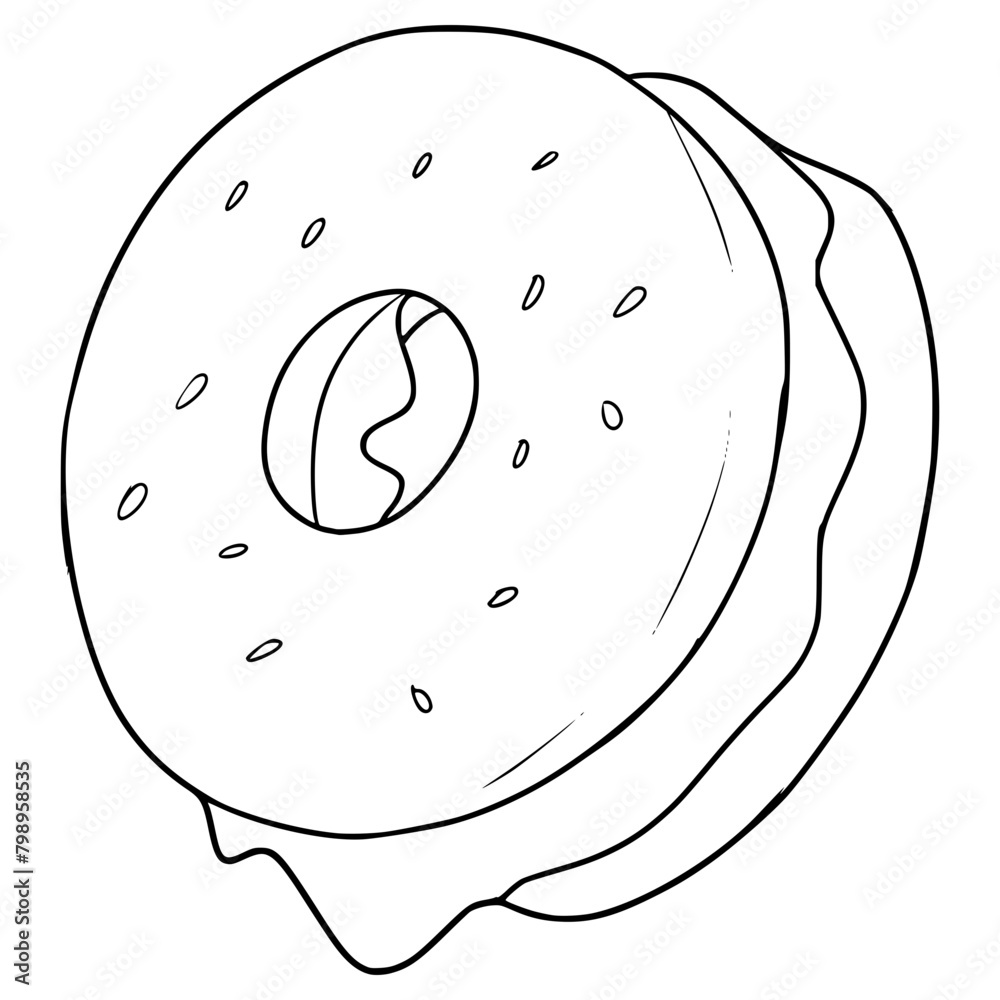 bagel illustration hand drawn outline vector bagel illustration hand drawn outline vector