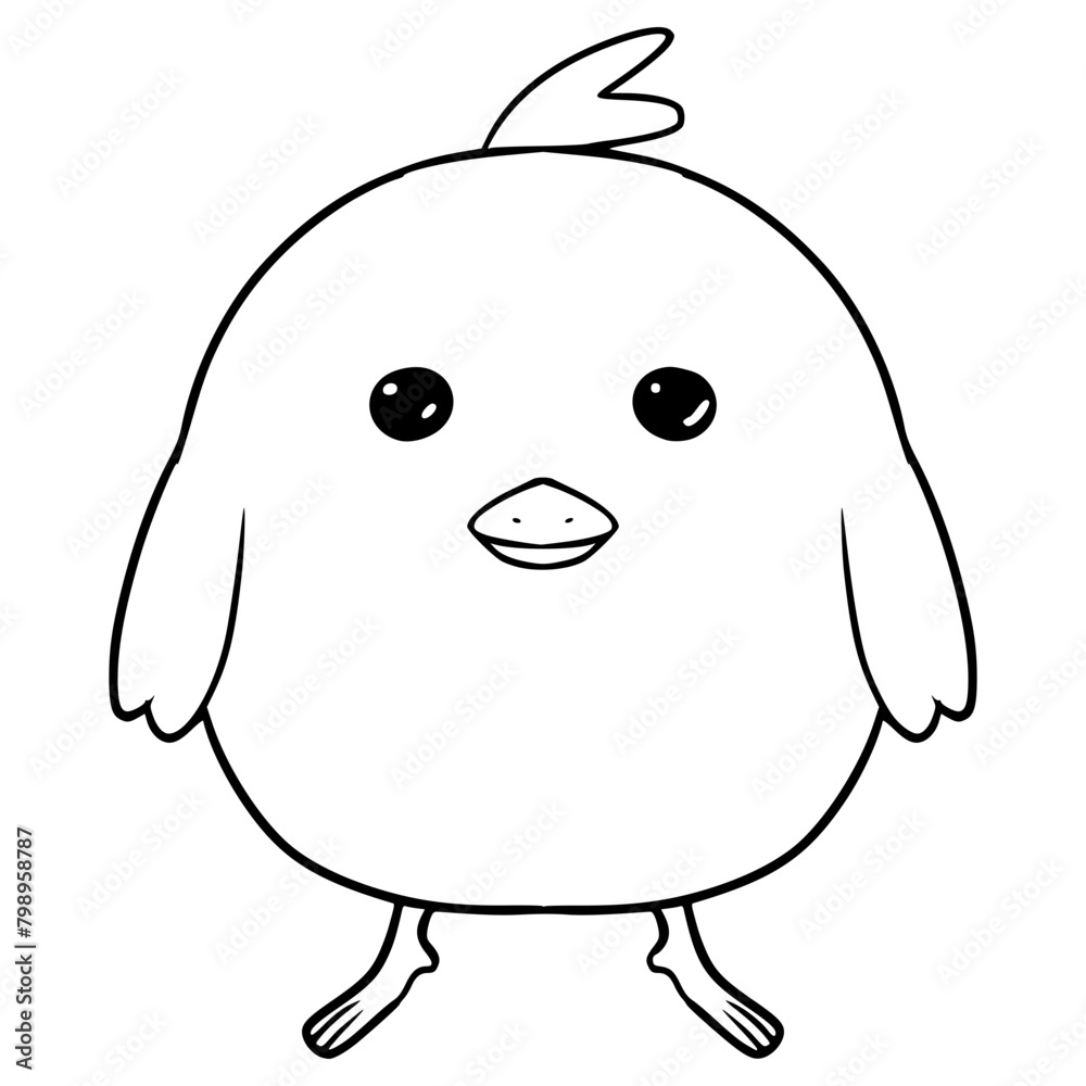 cute chicks illustration hand drawn outline vector cute chicks illustration hand drawn outline vector