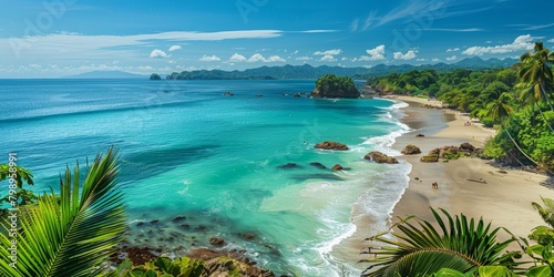 Vibrant flowers, pristine beaches, and crystal-clear waters of Costa Rica. It is a place full of natural beauty and biodiversity photo