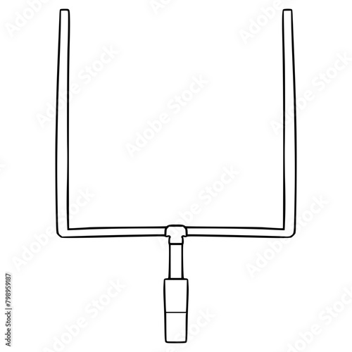 American football goal post illustration hand drawn outline vector