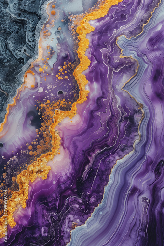 a purple and orange fractal patterns on marble (ID: 798959754)