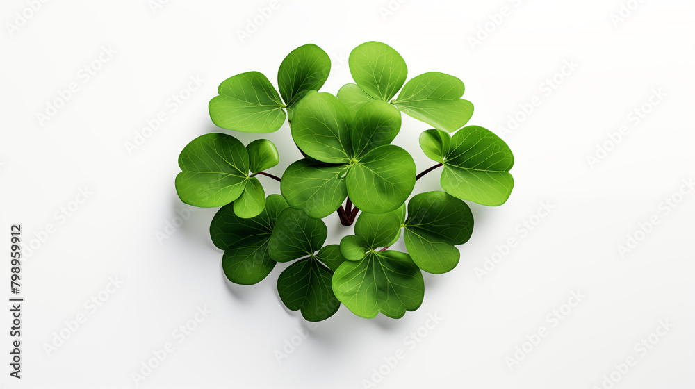 Stock image of green shamrock mockup on a white background cut out Stock image of green shamrock mockup on a white background cut out