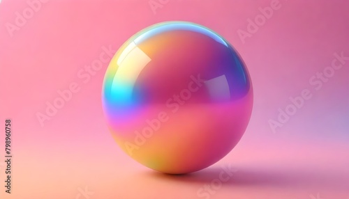 Shiny Sphere Illustration Artwork Glossy Surface Digital Painting Colorful Background Design
