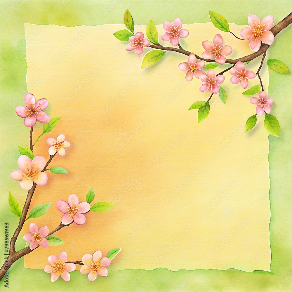 Note paper with cherry blossoms