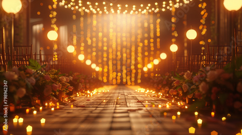 wedding stage, area for the wedding ceremony. festive background.