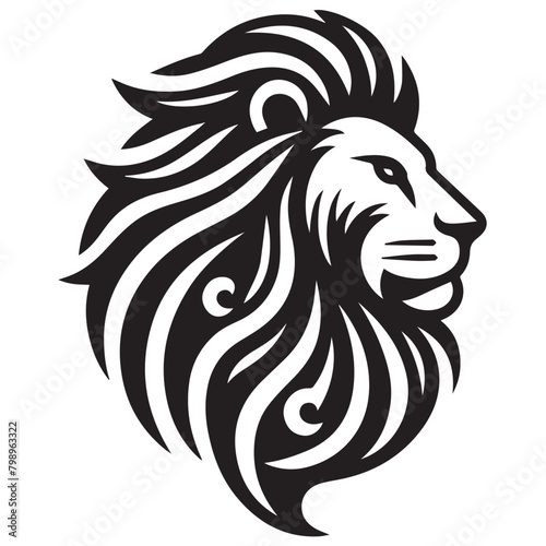 The image is a  lion on a white background .  © Awan4638