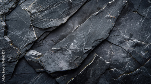 Textured Slate Stone Surface Captured in Macro View photo