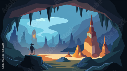 The stalactites and stalagmites in this cave are incredible I could spend hours just admiring them.. Vector illustration