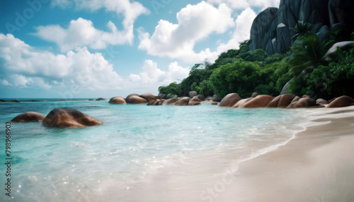 Dream seascape island Digue Seychelles view