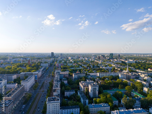 Warszawa, panorama z lotu ptaka.  © hunter76