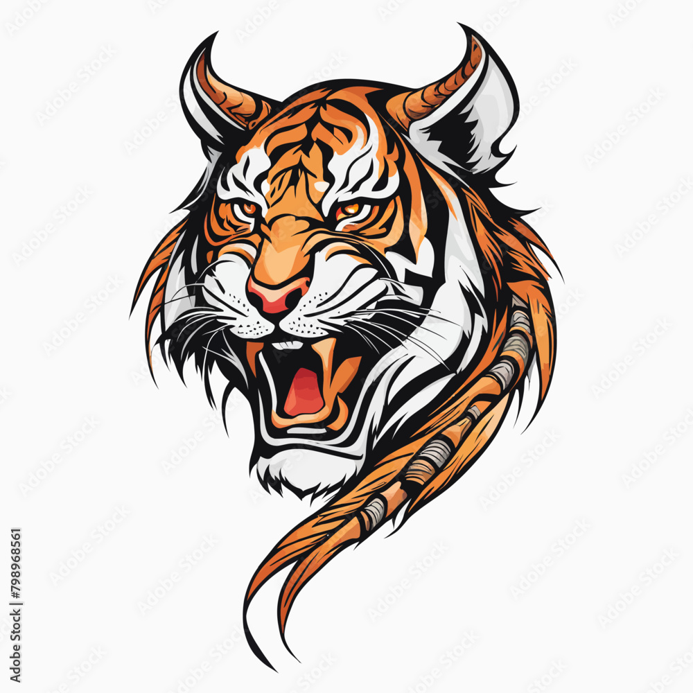 Fototapeta premium Tribal Tiger Art