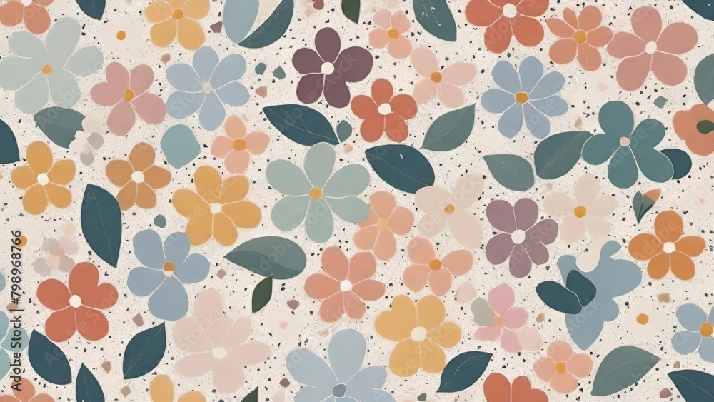 Mosaic Pattern In Terrazzo Style