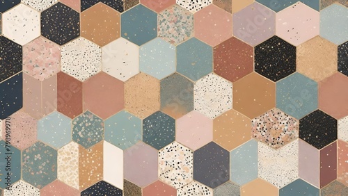 Mosaic Pattern In Terrazzo style