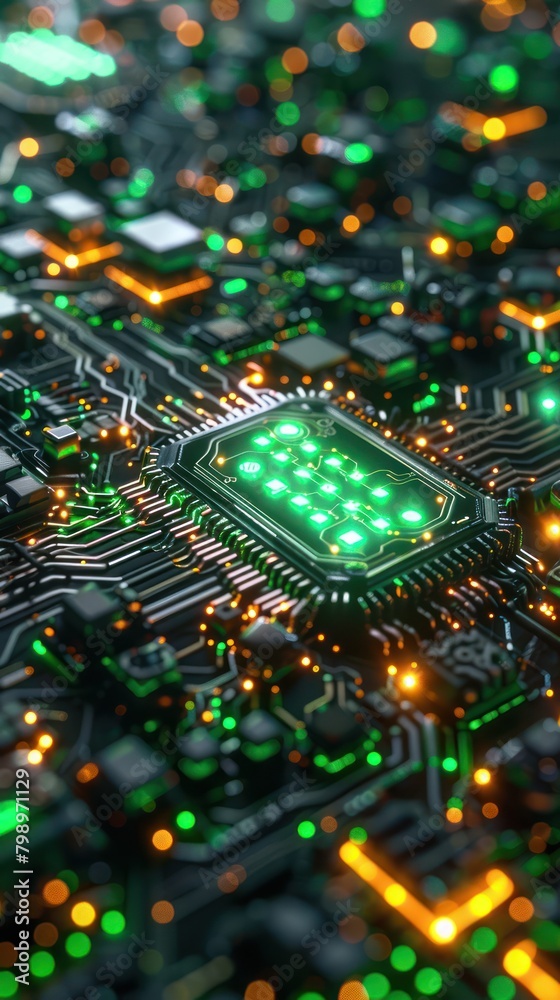 AI brain circuit board, close-up, digital green glow, wires intertwining, future of automation technology, digital photography AI brain circuit board, close-up, digital green glow, wires intertwining, future of automation technology, digital photography