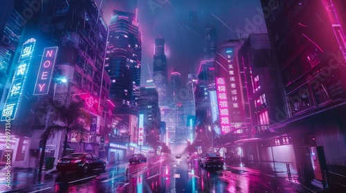  Neon Nights: Futuristic Cyberpunk Cityscape
