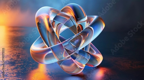 abstract 3d twirl hexagram photo