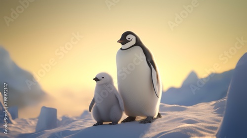 Chinstrap penguins (Pygoscelis chinstrap) © Sumera