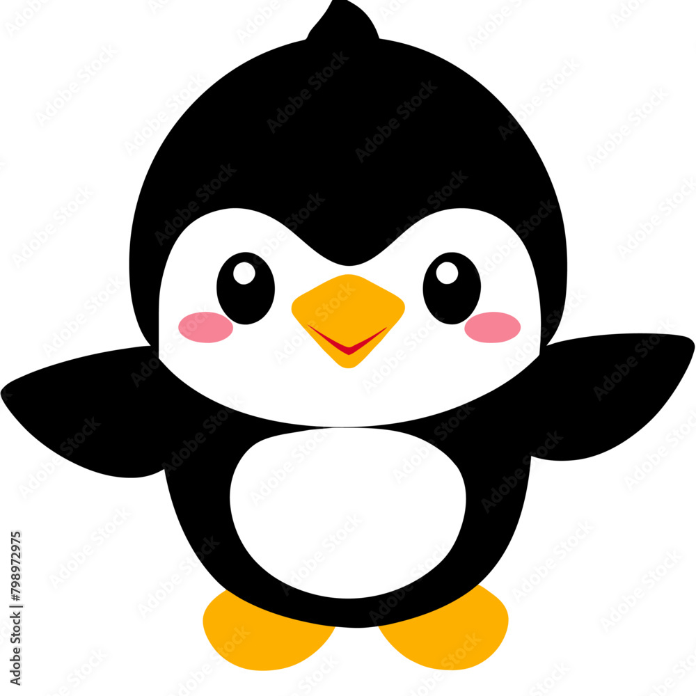 penguin full body white background chara
