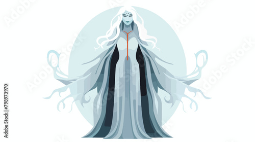 Hel goddess. Norse pagan woman deity of underworld photo