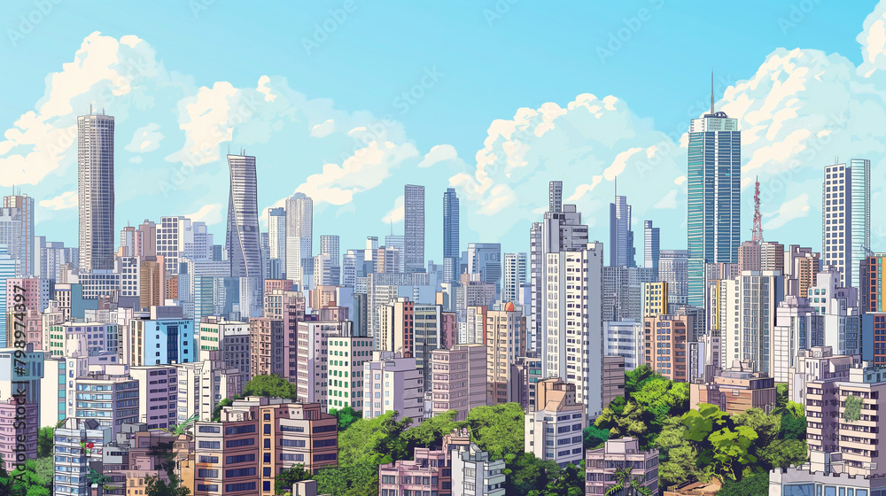 Naklejka premium Modern City high-rise skyscraper buildings, Mumbai India