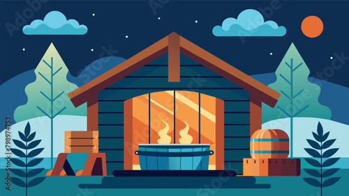 The sauna acts as a safe haven for individuals to escape the chaos of their minds and co themselves in an atmosphere of tranquility..