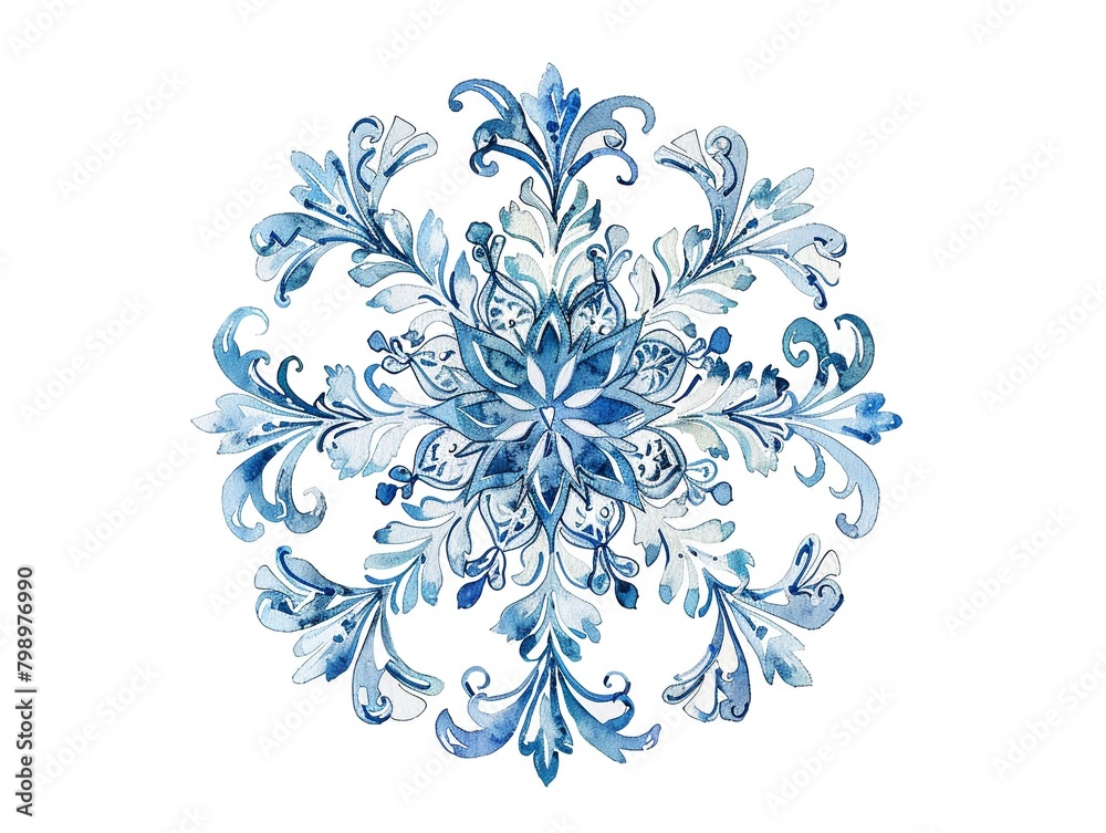 Clipart of a delicate snowflake watercolor Clipart of a delicate snowflake watercolor