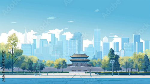 Illustration of Beijing city China photo
