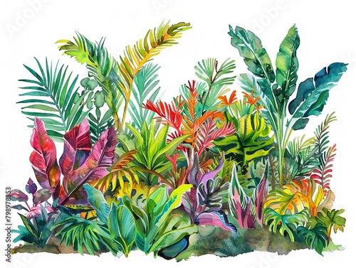 Watercolor illustration of the Garden of Eden clipart