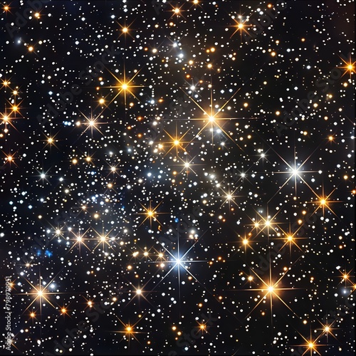 Twinkling Stars in Night's Dark Cosmic Field  © Saima