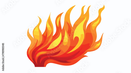 Hot fire icon. Abstract bonfire flame. Bright warm