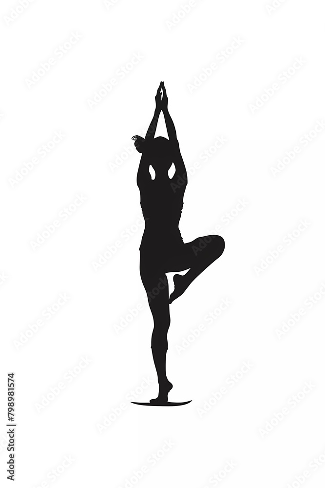 Silhouette of yoga woman on isolated white background. vector illustration. Silhouette of yoga woman on isolated white background. vector illustration.