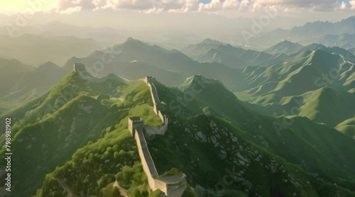 aerial view, Great Wall of China. 4k video photo