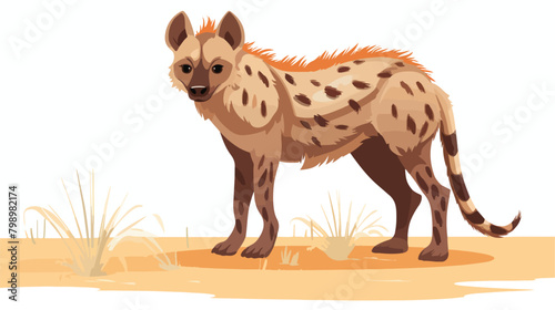 Hyena wild African carnivore. Hyaena savanna habita