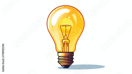 Incandescent lightbulb glowing with bright yellow l
