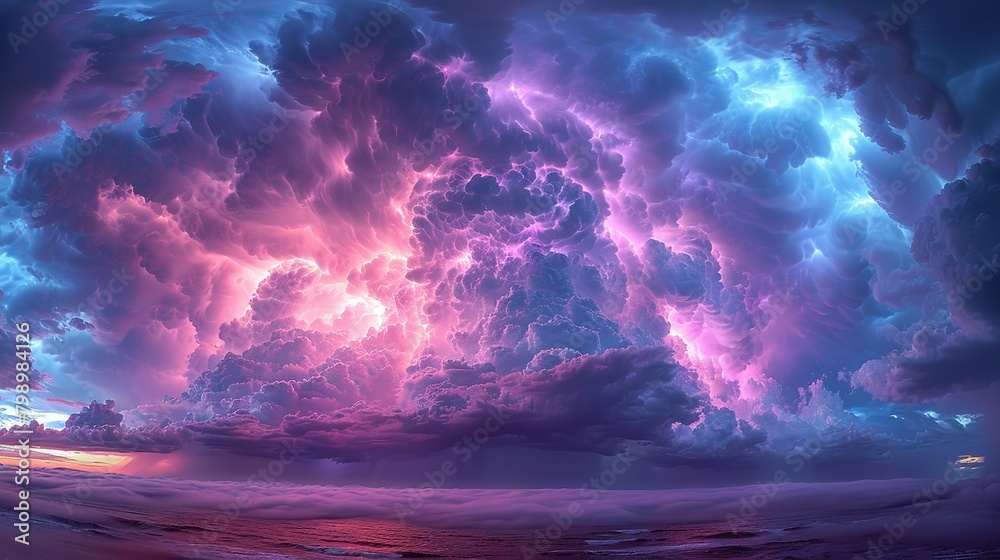 Thunder titan, storm incarnate, twilight, colossus among clouds, encompassing might, evening storm, tempests heart