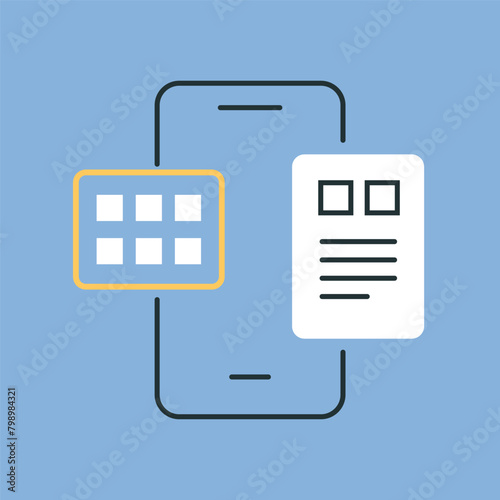 a computer. a person. ip. work. the icon. blue background. programming. write code. code. programmer. working with the code. write a program. The icon is flat.