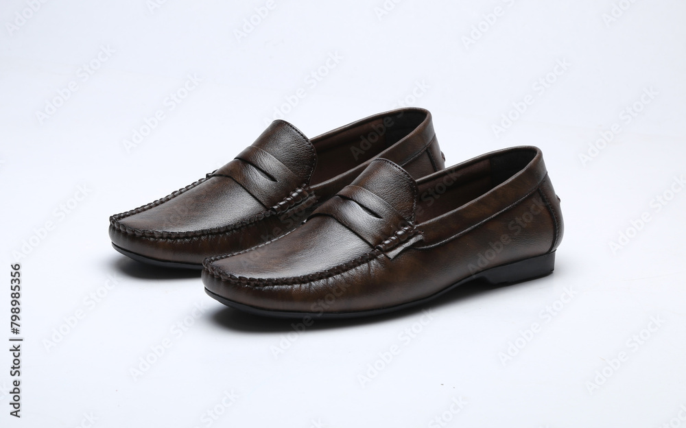 dark brown loafers shoes isolated on white background dark brown loafers shoes isolated on white background