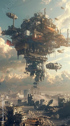 Bring your vision of a post-apocalyptic world to life in a surrealistic style using CG 3D rendering Incorporate futuristic technologies in a wide-angle view for a jaw-dropping effe