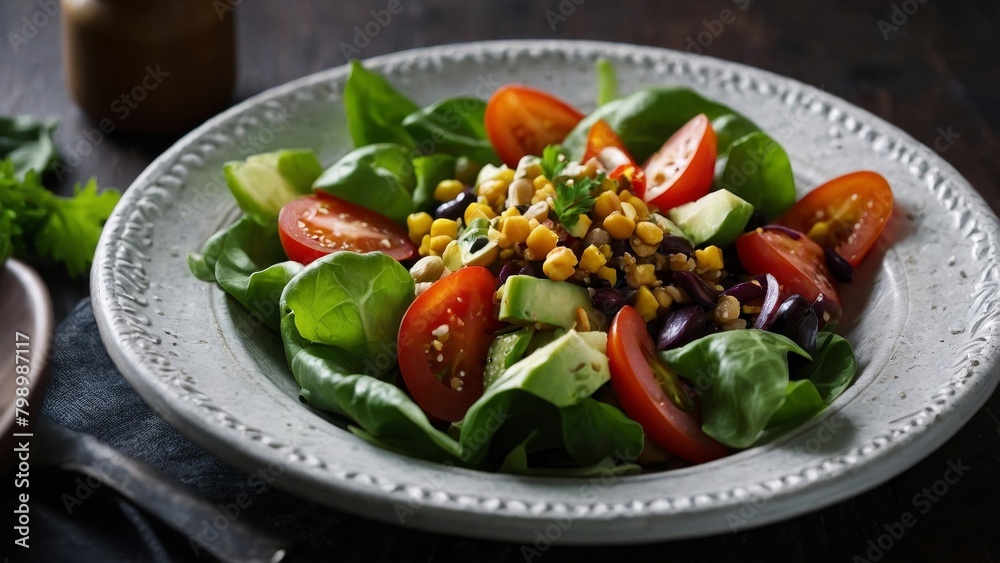 Vegan Salad: Healthy Lunch Option with Fresh Vegetables